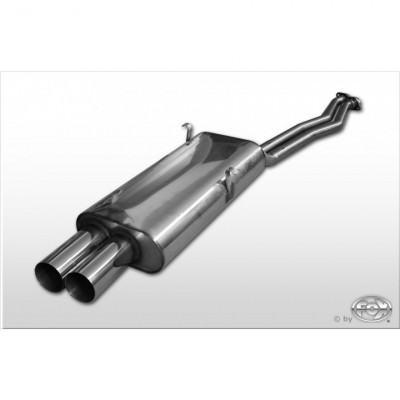 Silent stainless steel rear 2x76mm type 10 for BMW SERIE 3 320i/325i TYPE E30 (from 09/1987)