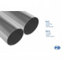 Silent stainless steel rear 2x76mm type 10 for BMW SERIE 3 320i/325i TYPE E30 (from 09/1987)