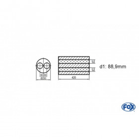 Silent stainless steel rear 1x135x80mm type 53 for OPEL VECTRA A (COFFRE)