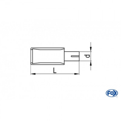 Embout d'échappement inox type 44 1x106x71mm / long 170 à 500mm / biseauté à 29°