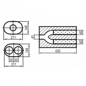 Silent stainless steel rear 1x135x80mm type 53 for OPEL VECTRA A (COFFRE)