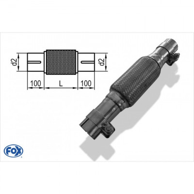 Flexible d'échappement inox / connexion Ø45mm intérieur / longueur 300mm