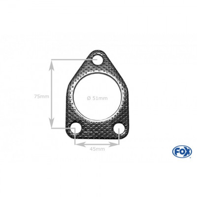 Joint de bride n°1 pour bride 3 trous / Ø51mm