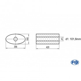 Silent stainless steel rear 1x135x80mm type 53 for OPEL VECTRA A (COFFRE)