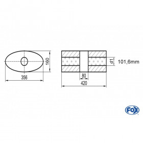 Silent stainless steel rear 1x135x80mm type 53 for OPEL VECTRA A (COFFRE)