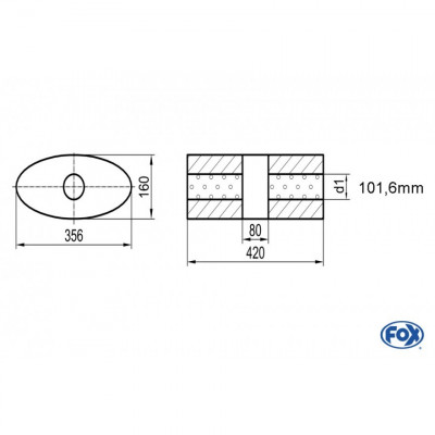 Silent stainless steel rear 1x135x80mm type 53 for OPEL VECTRA A (COFFRE)