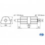 Silencieux universel type 711 en inox / 245x175mm / d1 Ø101.6mm/ d2 Ø101.6mm/ longueur 420mm