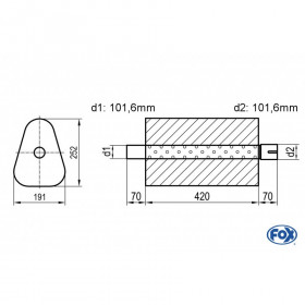 Silent stainless steel rear 1x135x80mm type 53 for OPEL VECTRA A (COFFRE)