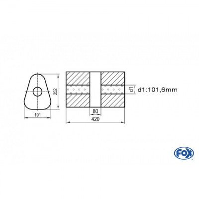 Silent stainless steel rear 1x135x80mm type 53 for OPEL VECTRA A (COFFRE)