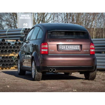 CATBACK avec silencieux arrière sport inox 2x76mm type 25 pour AUDI A2 (réservoir 42L)