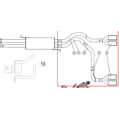 copy of Catback duplex stainless steel 2x100mm type 25 for HUMMER H2